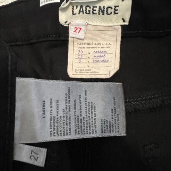 L'Agence Margot noir skinny ankle high rise stretch jean size 27 P3 6038 - Picture 2 of 12